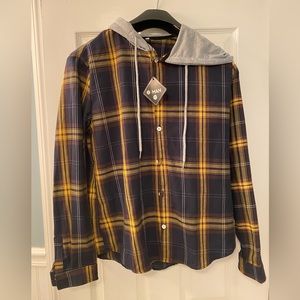 NWT Zara Men’s Medium Hooded Flannel